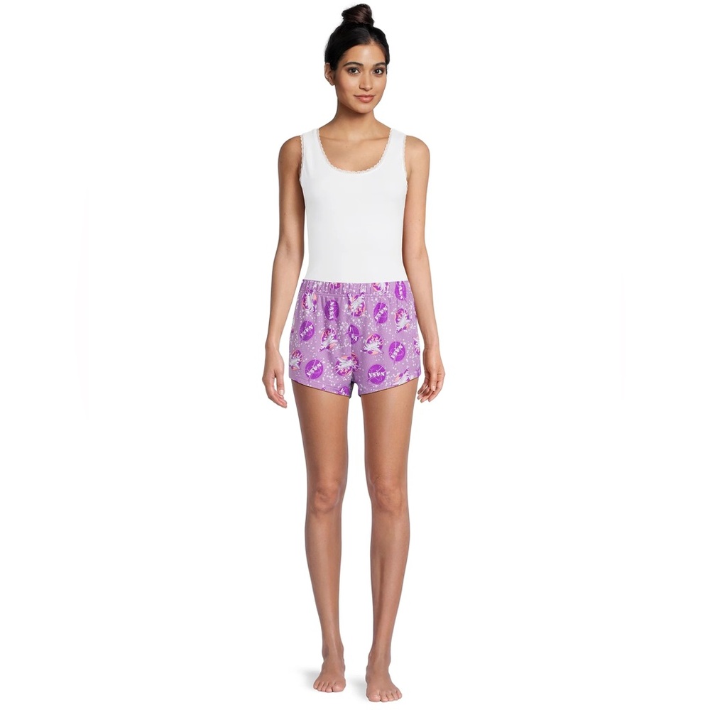 NASA Soft Cute Purple Women's Athletic Sleep Pajama Shorts - Size XL